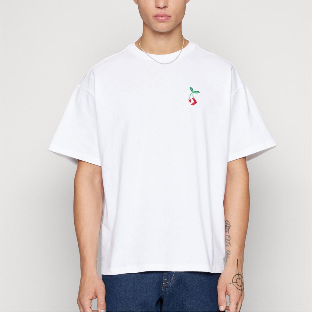 Converse T-Shirts Men's White Crew Neck Moderate Straight Fit 10025237-A03