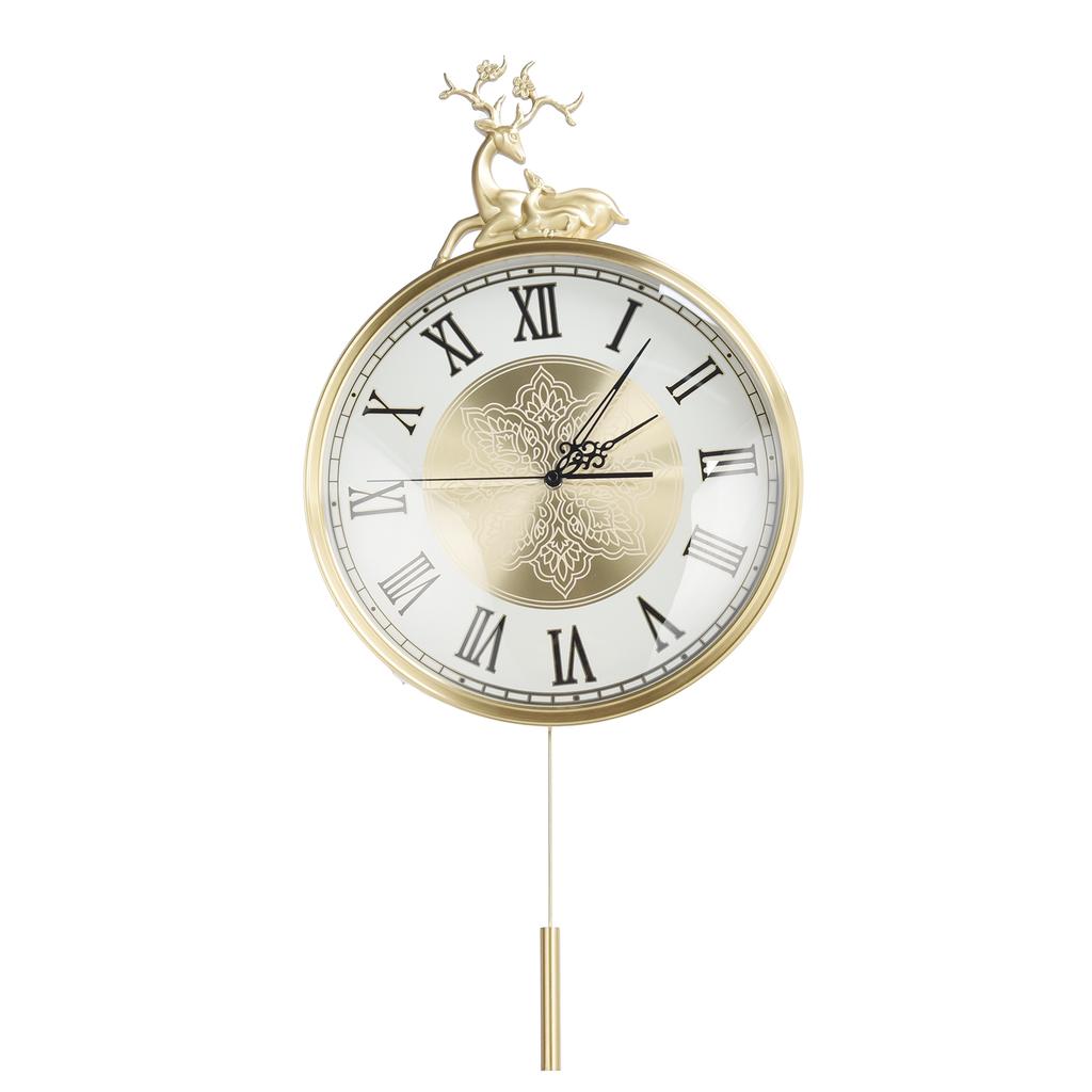 Большие настенные часы, бесшумные, медные, в европейском стиле, украшение интерьера гостиной, маятниковые часы