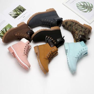 Большой размер 46 Повседневная рабочая обувь Британский розовый На шнуровке Короткие ботинки Модель для пары Нескользящие кроссовки Модные кожаные ботинки с высоким верхом