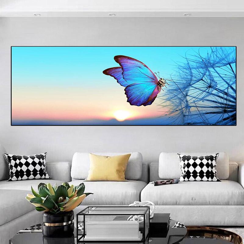 Бабочка, цветок, холст, картина, пейзажные постеры и принты, настенные художественные фотографии для гостиной, грибной лес, домашний декор, без рамки