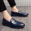 Мужские мокасины Nobility Blue из лакированной кожи Туфли в стиле ретро, формальные деловые, свадебные, выпускные, блейзеры, смокинги, праздничные туфли, большие размеры