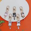Cartoon Kitten Keychain: Alloy Printed Bag Decoration Pendant Gift