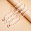 Cartoon Christmas Necklace Clavicle Chain Cartoon Pendant Choker Vintage Pearl Chain  Girl