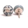 Ceramic Knobs World Door knobs for Drawers Vintage Handmade Blue Mandala Cabinet Handle for Kitchen Wardrobe Furniture (Grey, Pack of 20)