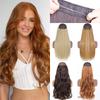 Синтетические волосы для наращивания без клипс, невидимая линия, шиньон 16, 22, 32 дюймов, натуральный черный, коричневый, блондин для женщин