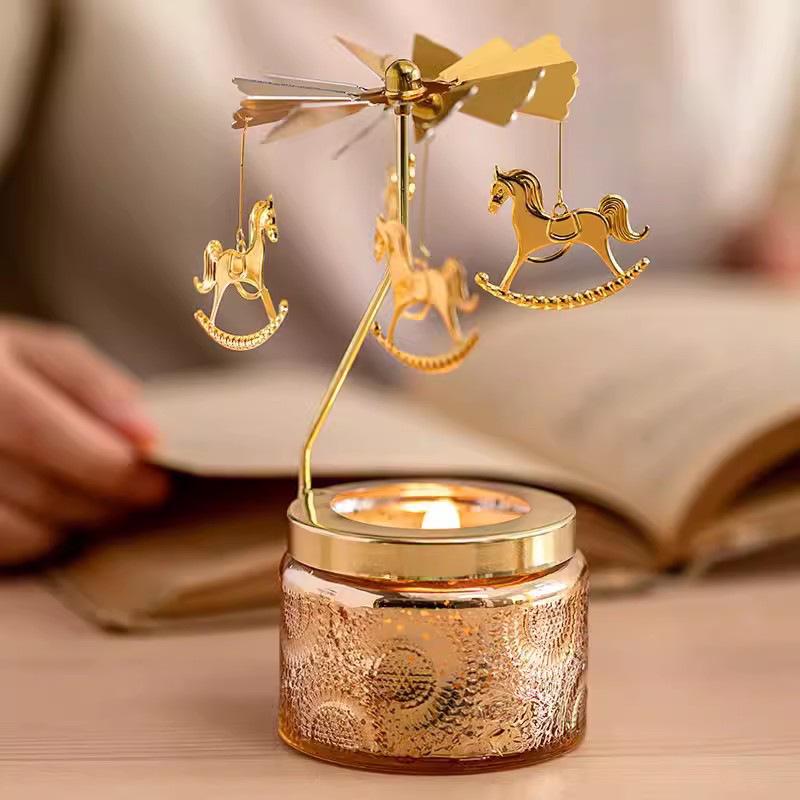 Rotating Soy Wax Scented Candle Holder - Birthday Gift & Home Decor