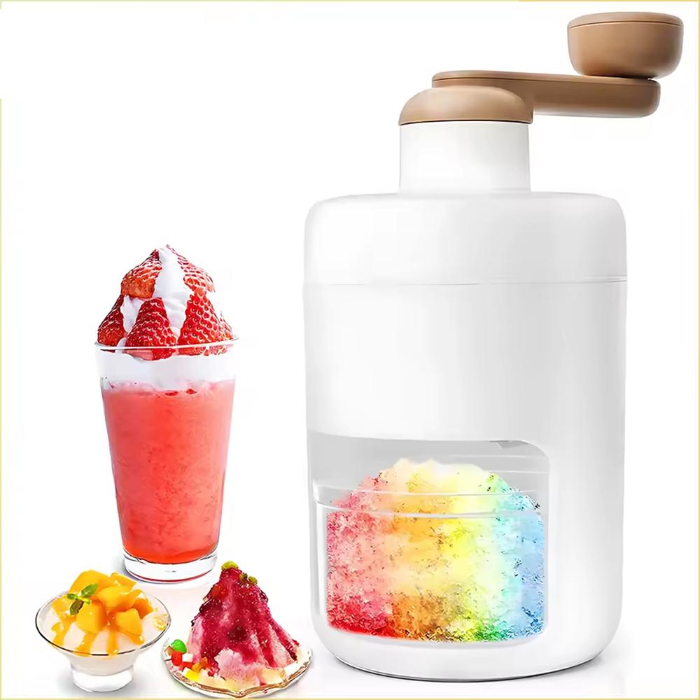 DIY Hand-Cranked Ice Shaver – Household Manual Snow Cone & Smoothie Maker for Milk Shakes, Cocktails & Desserts