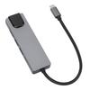 5 in 1 Type C Hub Aluminium Alloy Silver Gray High Speed USB C Dock Multiport Adapter for Type C Device
