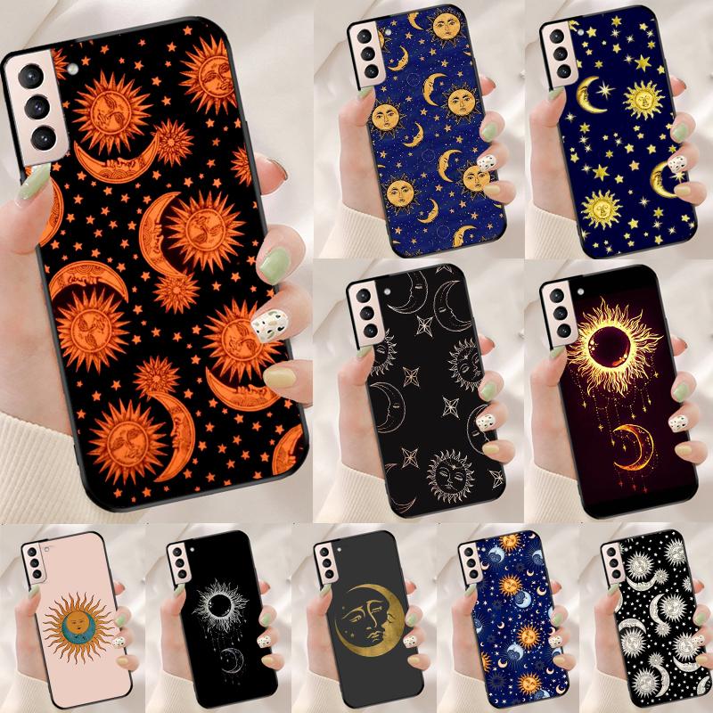Винтажный чехол Луна и Солнце Звезды для Samsung Galaxy S25 Ultra S9 S10 S20 S21 FE S22 S23 Plus S24 Ultra