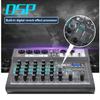 15W Professional Mixer Sound Mixing Console Computer Stage Recording USB Sound Card High Low Tone Bluetooth DJ Live Broadcast 6-channel