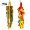 Colorful Pet Foraging Toy 2Pcs Parrot Chewing with Metal Hanging Ring, Felt Strips, Small Animal Bite Climbing Activity for Cockatiels Conures
