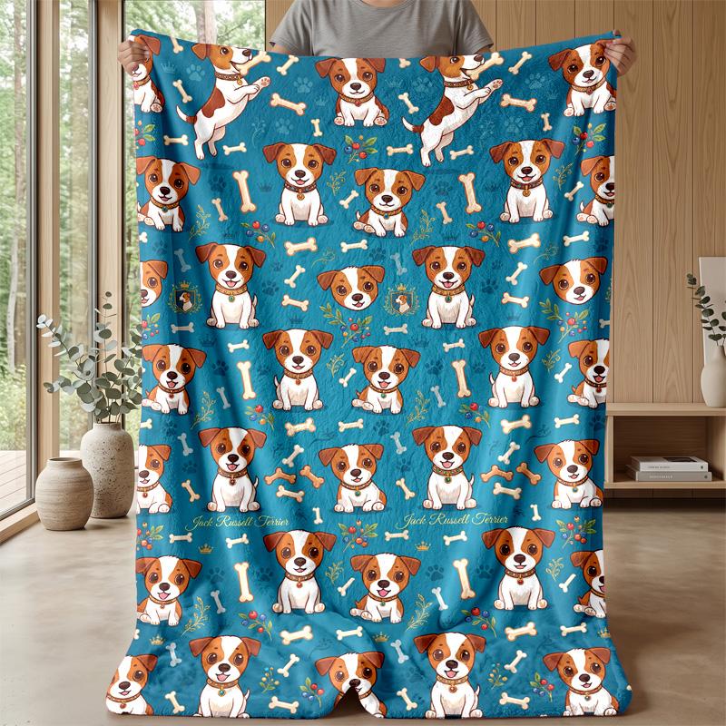 Puppy Party Pattern 1 Theme blanket Lightweight Warm Flannel Blanket Decorative Throw Blanket for Home Decoration