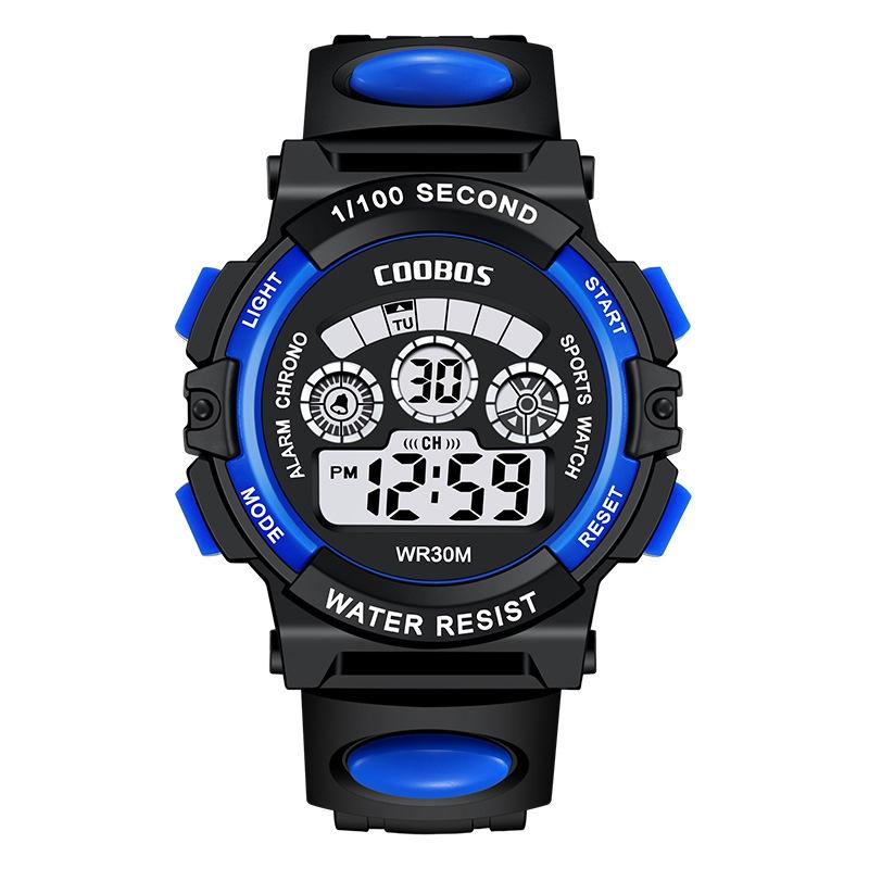 COOBOS Children Watch Sports Digital Watch for Kids Boys Girls Student 30M Waterproof Multifunctional LED Wristwatch
