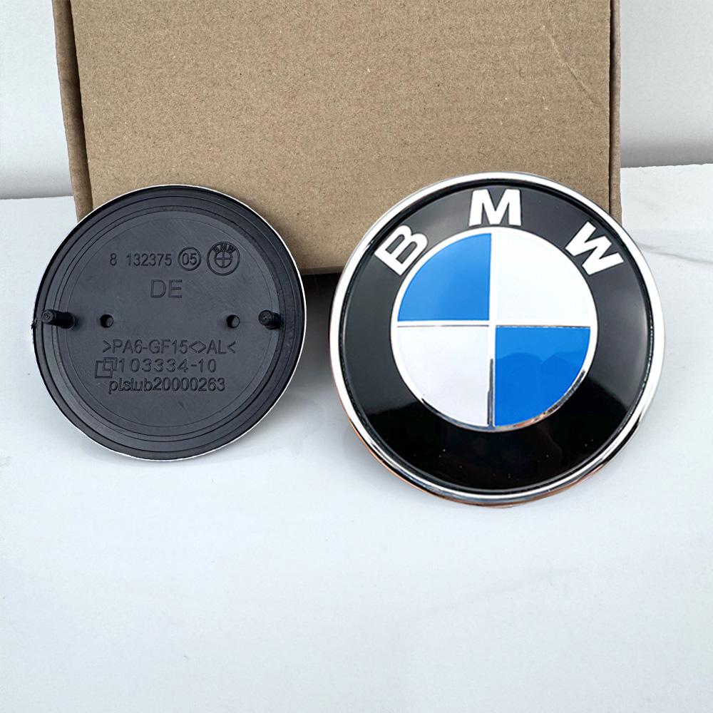 For BMW Se E87 Carbon All Black Car Front Hood Emblem Logo Rear Trunk Badge For BMW For front 82mm Rear 74mm