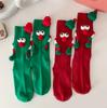 Women's Christmas Socks Cute No Magnetic Middle Tube Cartoon  Socks Middle Tube Socks