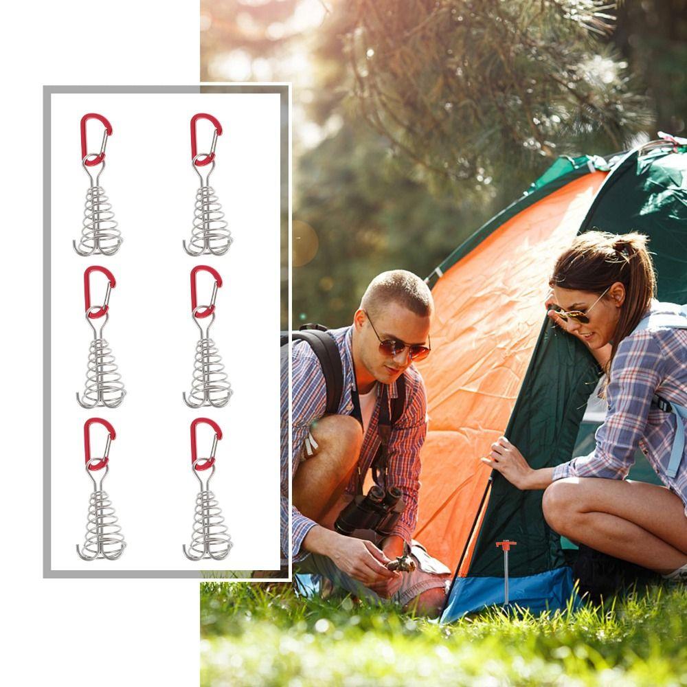 6Pcs Stainless Steel Tent Octopus Rope Buckle Aluminum Zinc Zinc Alloy Fixed Tent Rope Buckle Outdoor Camping