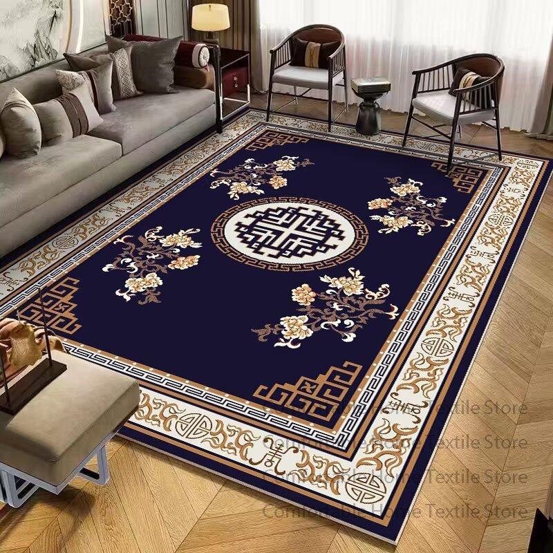 Chinese Minimalist Classical Soft Living Room Rug Home Decoration Luxury Antiskid Carpet Large Area Washable Fluffy Floor Mats