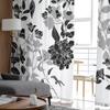 Черно-белые цветы прозрачные шторы современные марлевые занавески для гостиной спальни вуаль пряжа шторы