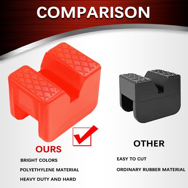 2Pcs Universal Slotted Jack Pad Adapters Car Lift Support Block with Frame Rail & Pinch Weld Protector with Anti-Slip Grip Safe