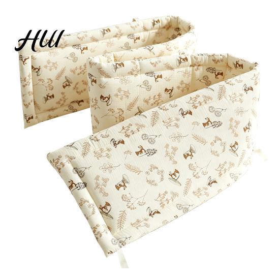 Washable Baby Bed Protection Cotton Crib Bumper Pad for Newborns, Anti-collision Breathable Fixed Quilting Liner Liner, Easy Install Soft Protective