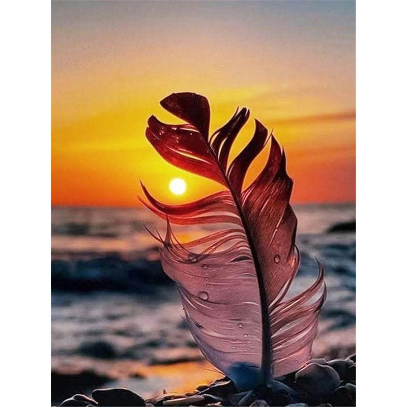 5D Diy Алмазная картина Полный круглый стеклянный стакан для воды Пейзаж Алмазная вышивка крестом Мозаика Домашний пейзаж Стена