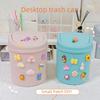 "Mini Desktop Trash Can with Lid - Office, Dorm, Bedroom & Living Room Storage Bin"