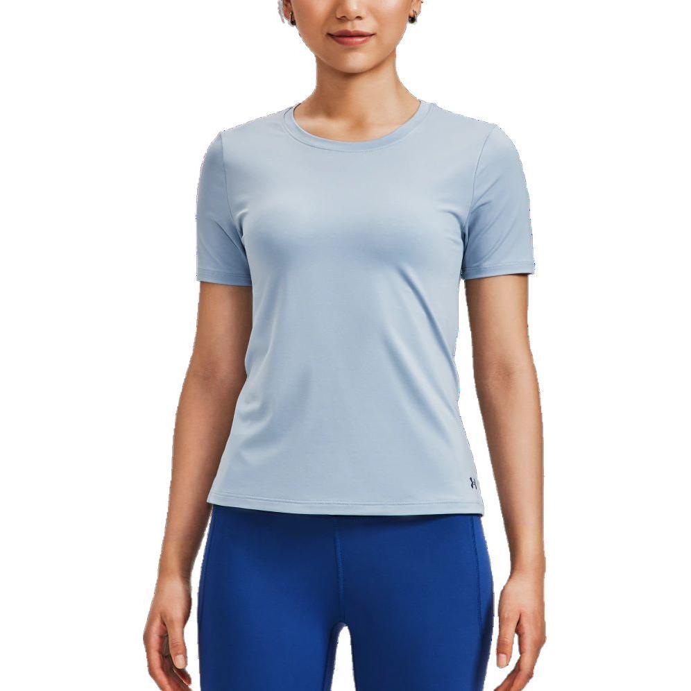 Under Armour Футболка с коротким рукавом и сетчатым принтом Rush Solid Back, женская, цвет Harbor-Blue 1379043-465