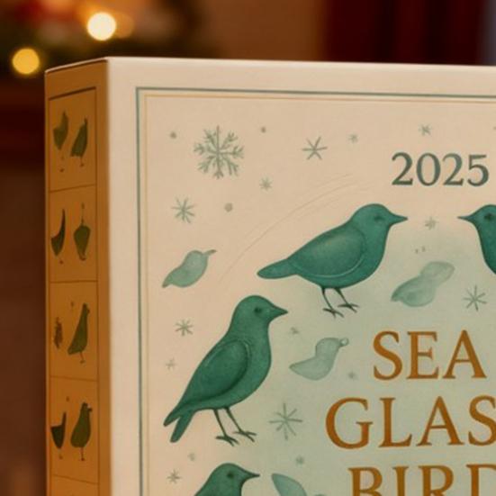 Календарь ожидания Рождества «Птица из морского стекла» 2025 24-дневная коробка для отсчета дней до Рождества с акриловыми украшениями в виде птиц Уникальный праздничный подарок для любителей природы