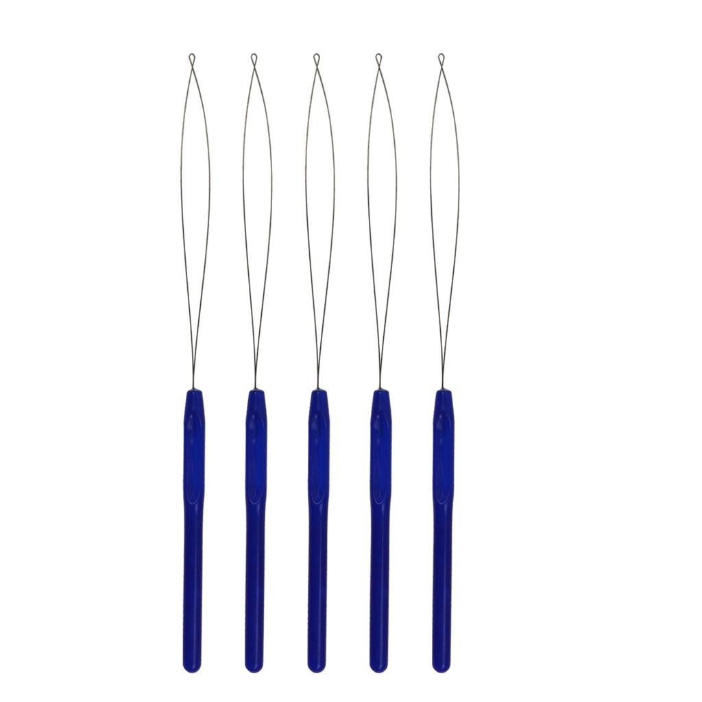 5 шт. Инструмент для продевания крючка для наращивания волос, петля для иглы, инструмент для продевания нити, силиконовые микробусины