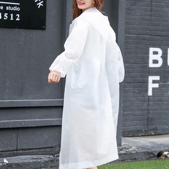 Long Raincoat Single-breasted Hooded Reusable Men Women Rainy Day Outdoor Hoodie Rain Coat for Garden