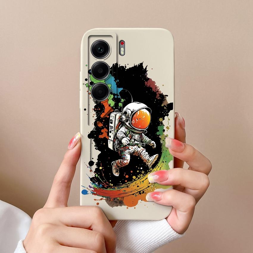 For Tecno Camon 40 Pro Spack 30 Pova 6 Neo Phone Case Pretty Starry Sky Cat Pattern Liquid Silicone Advanced Dustproof Protective Shell For Tecno Capa