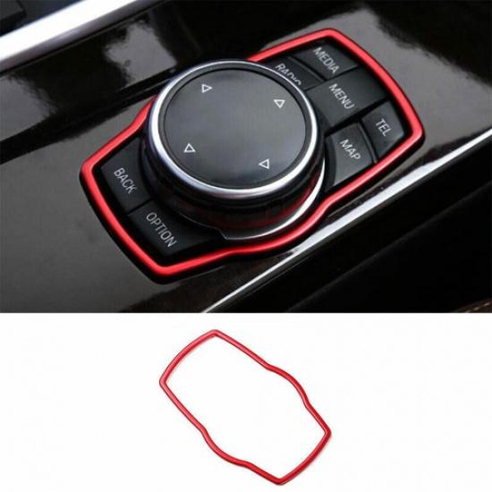 Red Aluminum Console Multimedia Knob Frame Trim For BMW X3 G01 X4 G02 2018-
