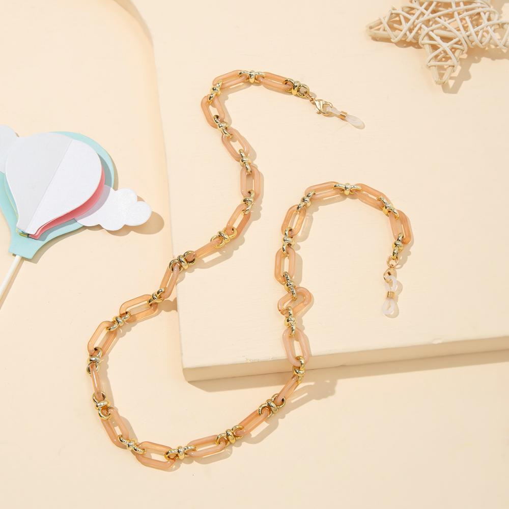 Resin Non-slip Glasses Necklace Neck Strap Neckband Metal Chain Eyeglass Lanyard Glasses Chain