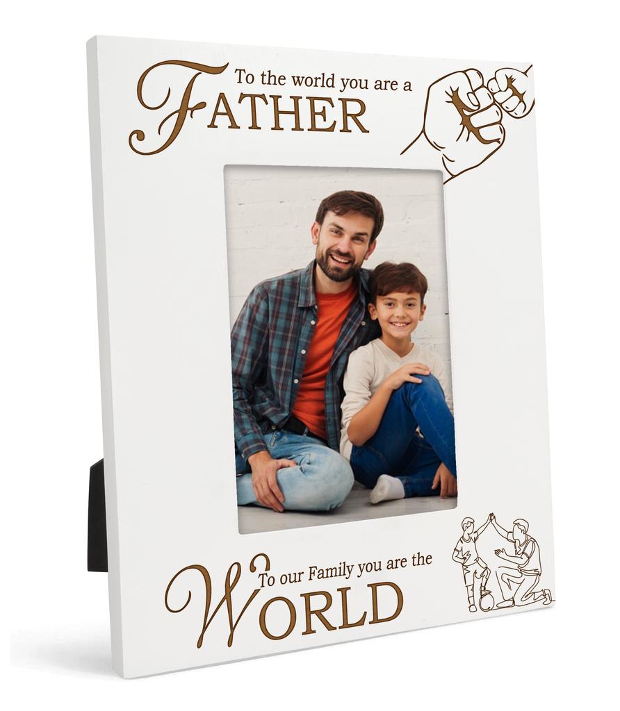 Дорогой сувенир, сделанный с любовью, настольная фоторамка с гравировкой, деревянная рамка для фотографий You Are The World, белая фоторамка