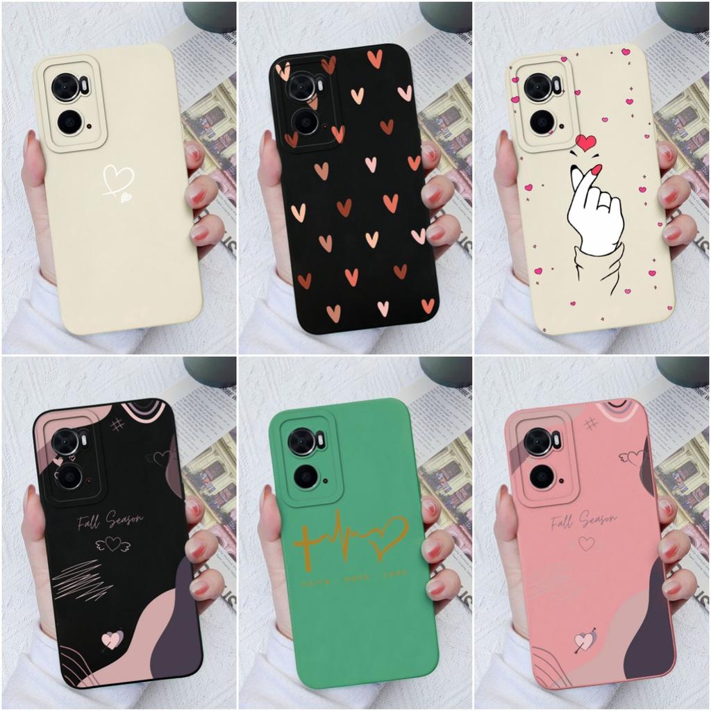Для OPPO A76 A73 A93 A72 A91 A94 A74 A96 A78 Чехол для телефона Чехол Love Heart Сумка для телефона Противоударный защитный матовый жидкий мягкий силикон для бампера OPPO