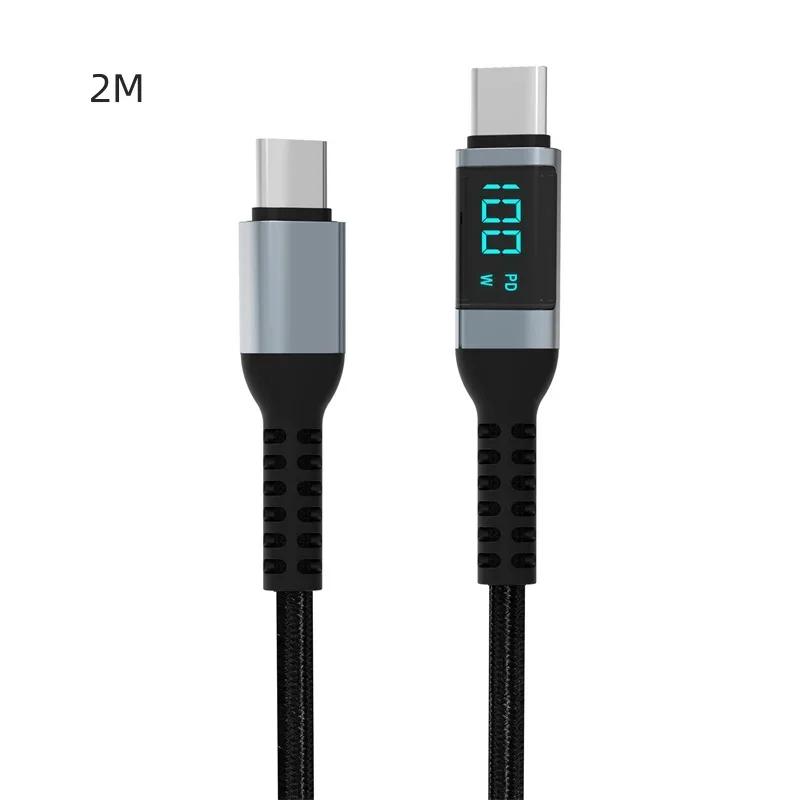 Светодиодный дисплей 100 Вт USB Type C - USB C кабель 0,5/1,5/2 м для iPad Samsung кабель для быстрой зарядки зарядное устройство