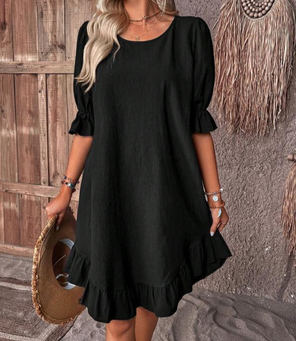 Большие размеры Повседневные свободные платья средней длины для женщин Летние элегантные винтажные платья А-силуэта Женские платья из хлопка и льна