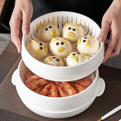 Yousheng Микроволновая пароварка для овощей Пищевой прозрачный пластик Посуда Многоразовая Кухонная пароварка для приготовления пельменей, овощей