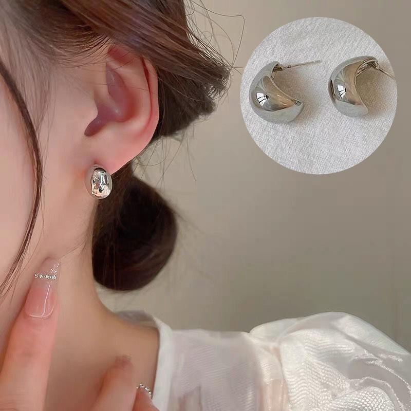 1 пара простых серег из сплава золотого цвета в корейском стиле для девочек, ювелирные изделия