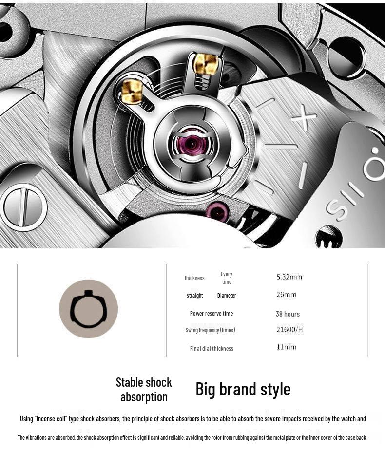 Мужские водонепроницаемые автоматические часы Pagani Design - Нержавеющая сталь с люминесцентными метками и календарем 1685