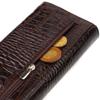 Fashionable Wallet for Women Made of Genuine Textured Leather with Crocodile Embossing CANPELLINI 21726 Brown