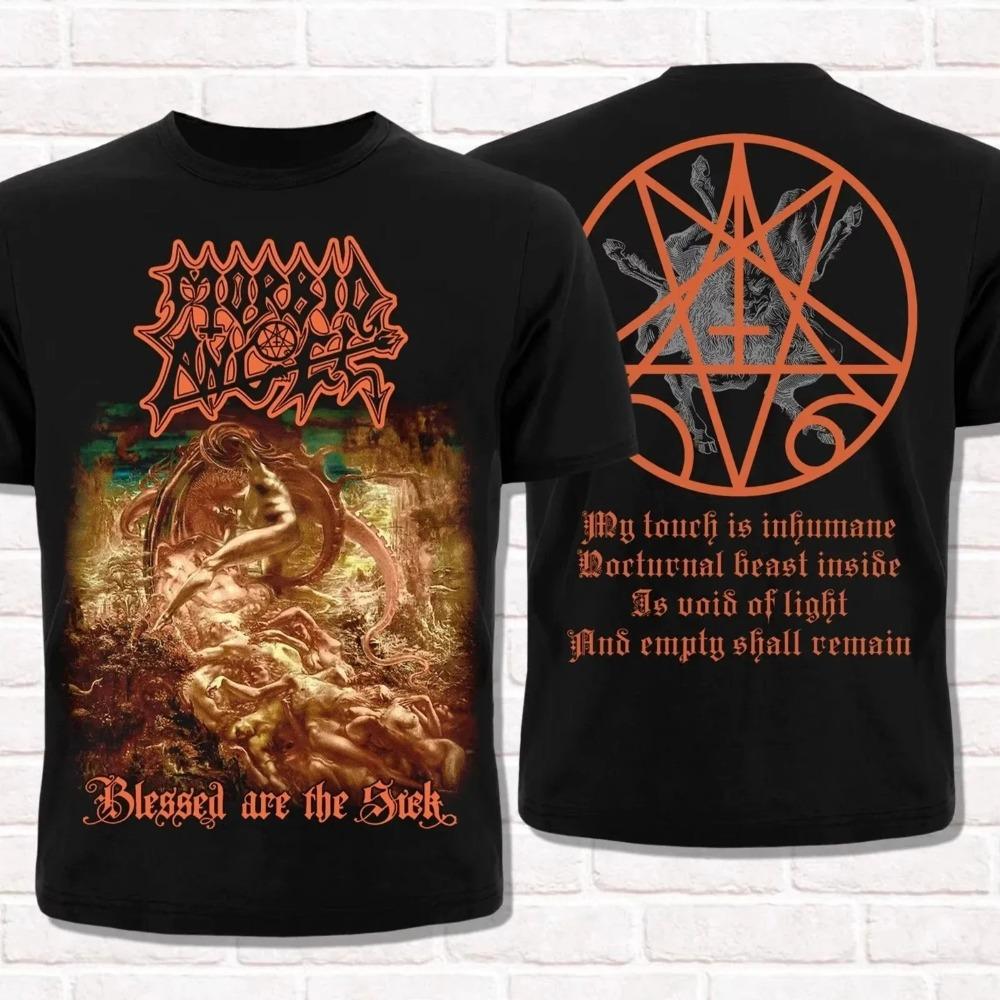 Morbid Angel Двусторонняя группа дэт-метал Пентаграмма Бафомет Графический принт с текстами Тяжелый металл Уличная одежда Футболка