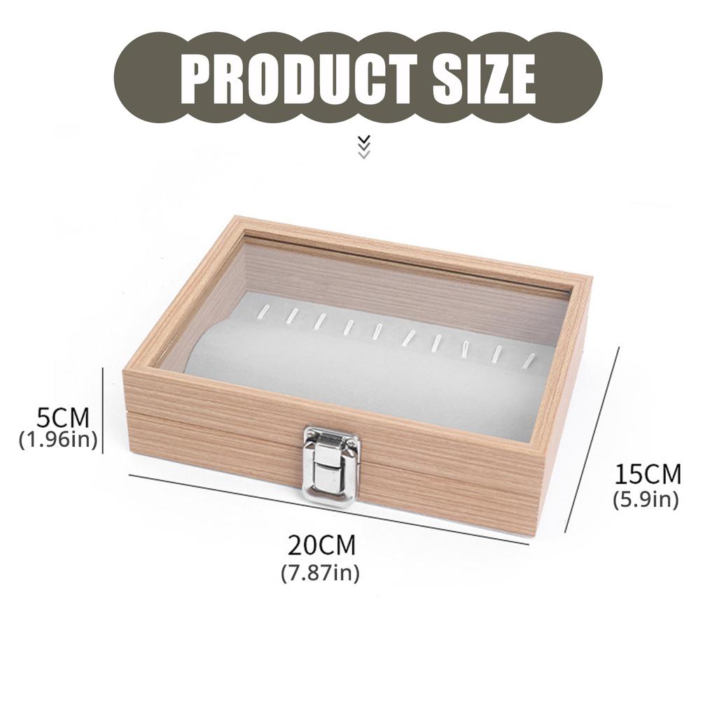 Elegant Wooden Jewelry Box with Dustproof Lid Necklace and Ring Organiser Case Accessories Storage Container for Home