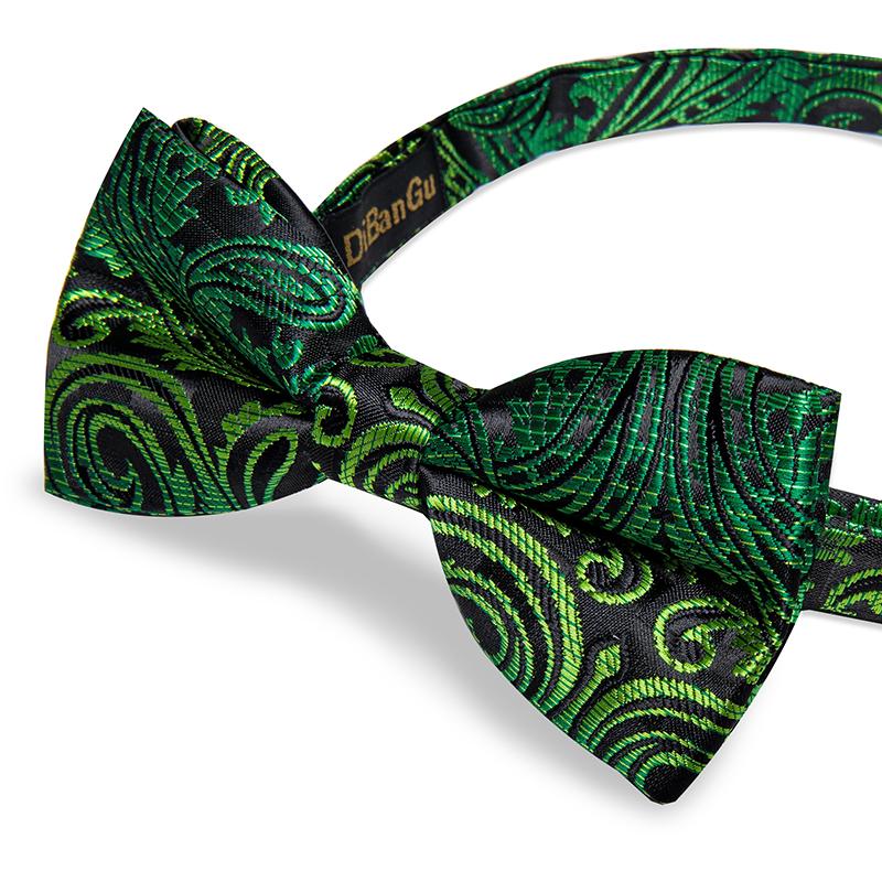 Галстук-бабочка для мужчин, классический красный, зеленый, с узором пейсли, предварительно завязанный галстук-бабочка, набор запонок для вечеринки, подарок с узлом-бабочкой, мужские аксессуары