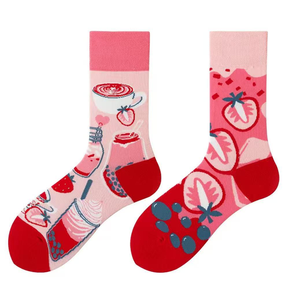 Asymmetric Colorful Christmas Cotton Socks for Couples