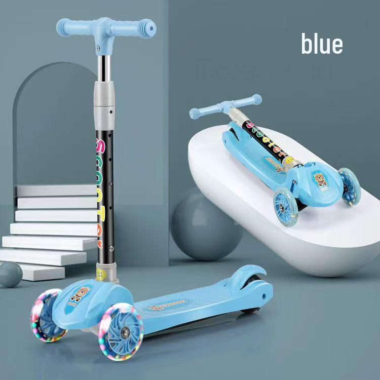 Foldable Children's Scooter with Music & Lights for Ages 3-12