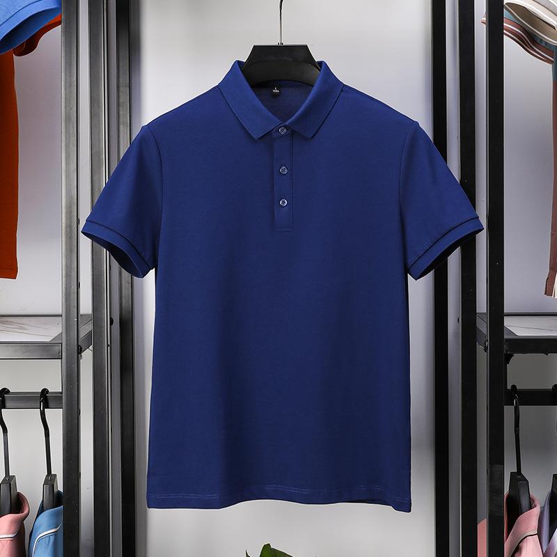 Fashion POLO Shirt Middle-aged Men's Short-sleeved T-shirt Mercerized Pearl Cotton Summer Lapel Business Casual T-shirt