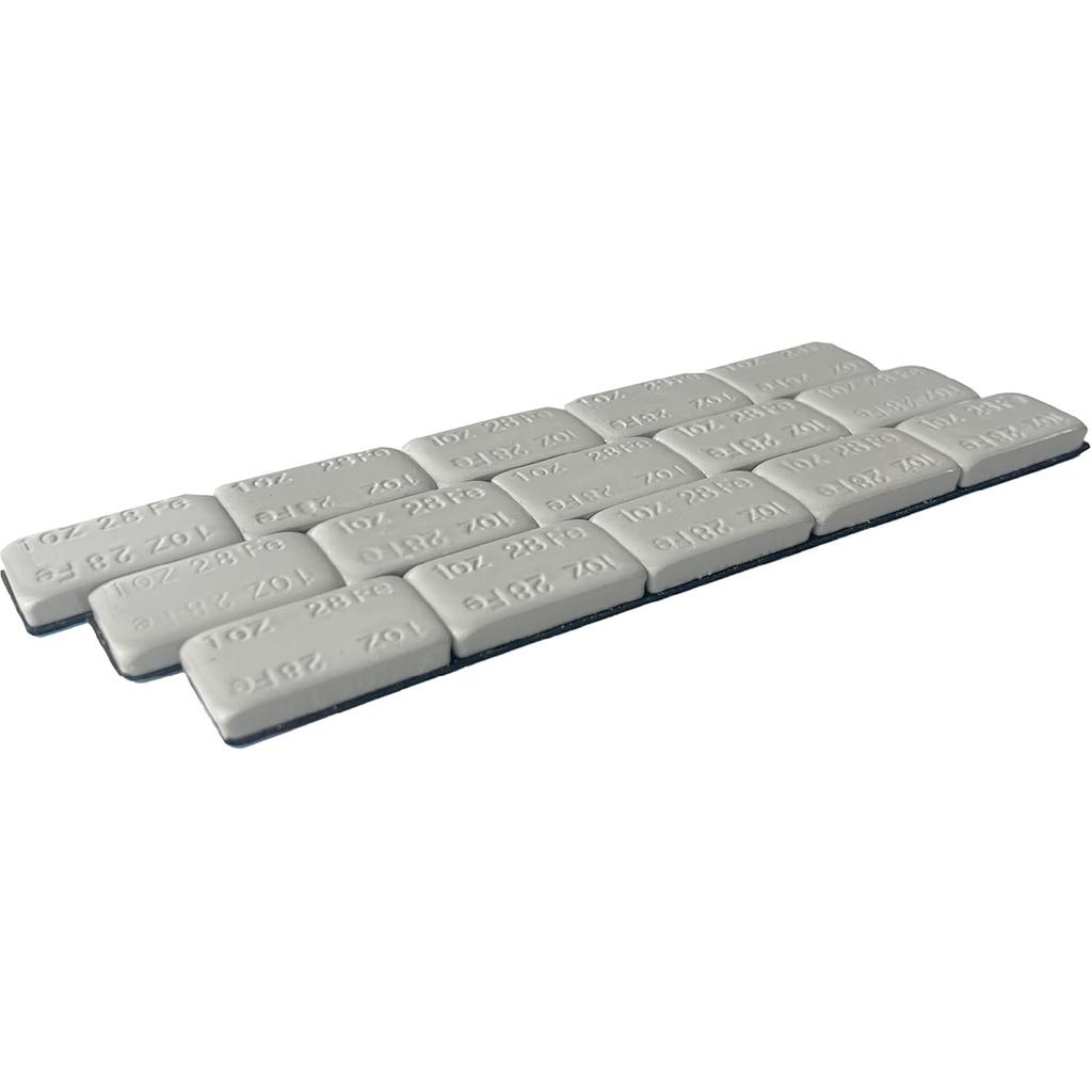1 Oz, Grey, 15 Pcs, Wheel Adhesive Stick-On Weight Mellow Style WW-100RG15