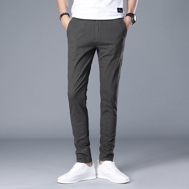 Мужские летние брюки Slim Fit - модные повседневные однотонные спортивные брюки