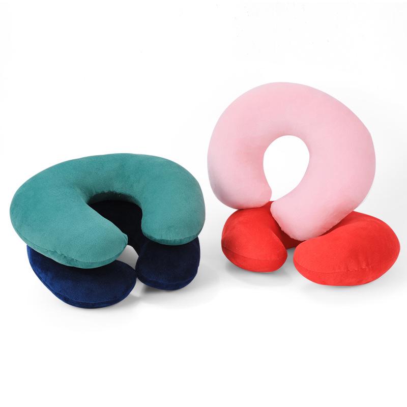 Подушка для путешествий U-образной формы из бархата для поддержки шеи